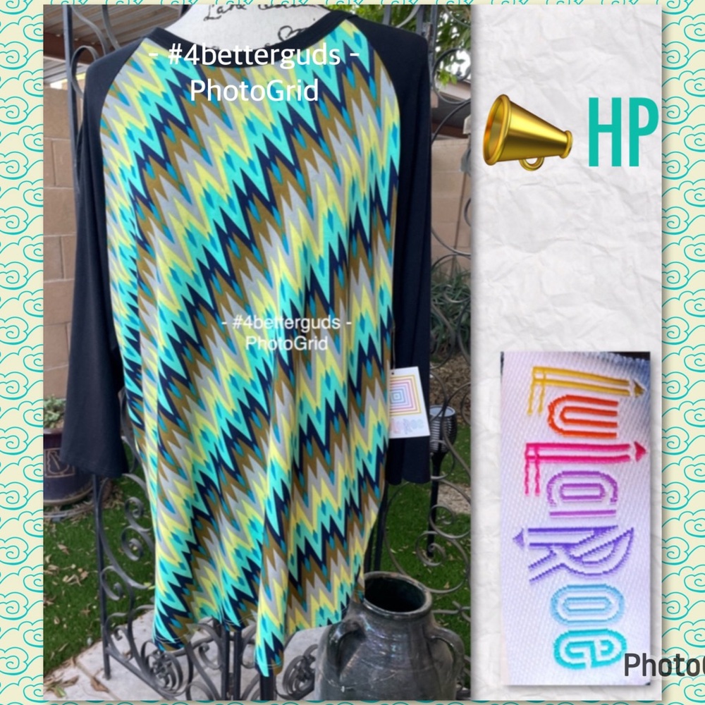 New LulaRoe Lynnae Chevron Zig Zag Print Long Sleeve Bright Colors Size 3XL